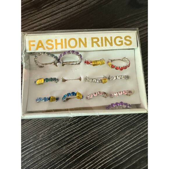 NIB Vintage Fashion Stretch Gem Tone Stackable Ring - Picture 1 of 5